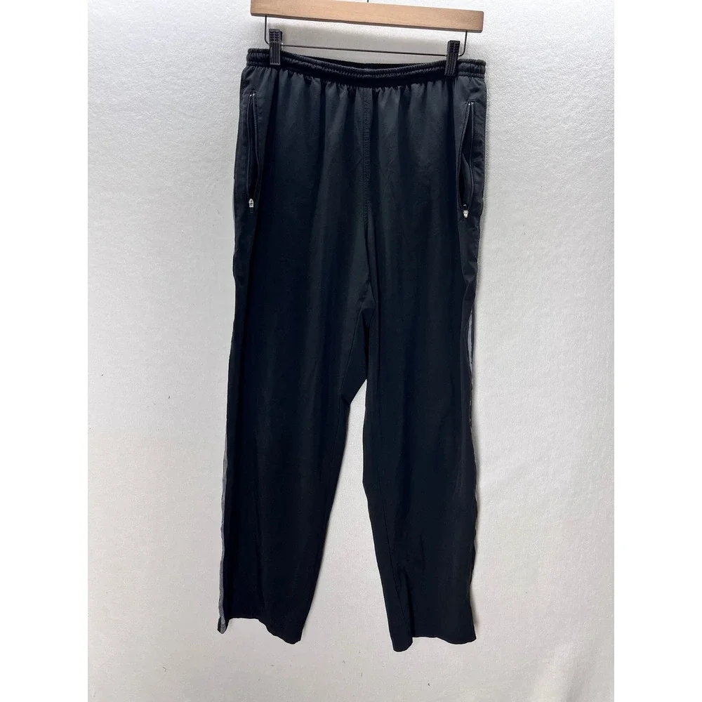 Nike Track Pants Mens M Black Fit Dry Mesh Stripe‎ Zippers joggers 3237